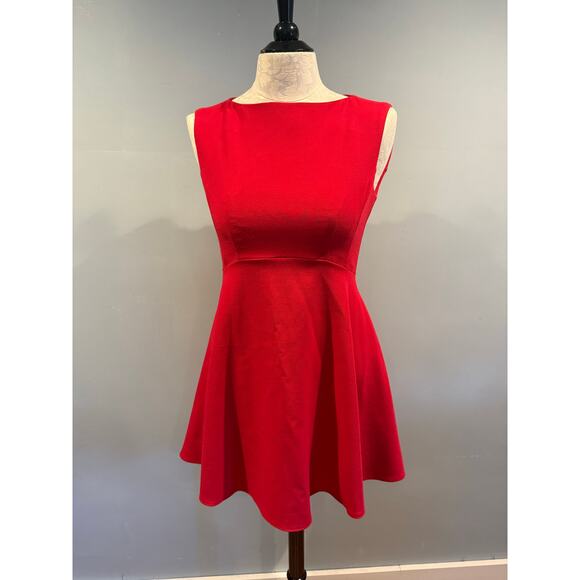 French Connection Classic Red Fit & Flare Dress – Size 8 - Picture 1 of 5